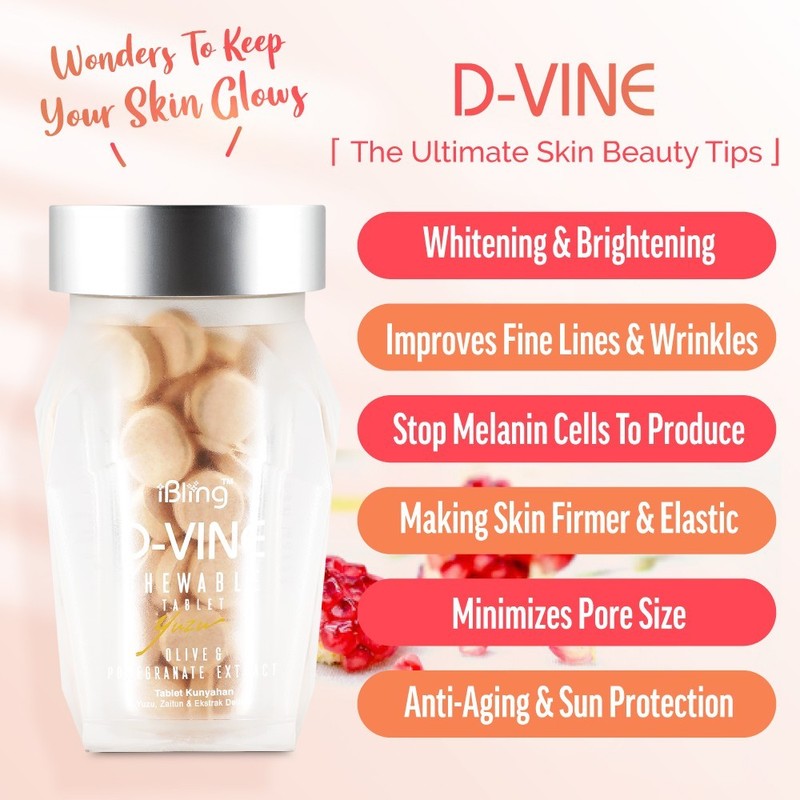60’s Wellous Ibling D-VINE Pomegranate Collagen Anti-Aging Skin Whitening