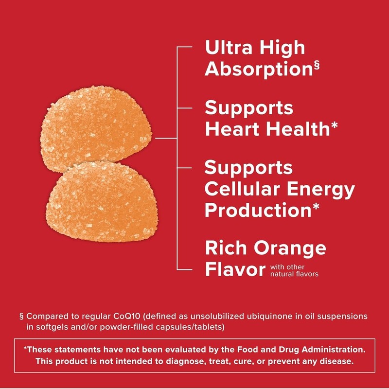 CoQ10 Gummies 100mg - Tasty Orange Flavor for Heart Health (120 Count) gallery