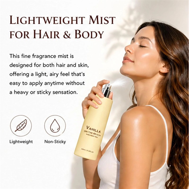 Vanilla On The Beach Hair And Body Mist, Warm Vanilla Coconut Fragrance Spray gallery