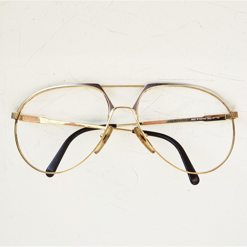 Christian Dior Monsieur Vintage Aviator Glasses Gold Frames 2332 Austria 135 47 gallery