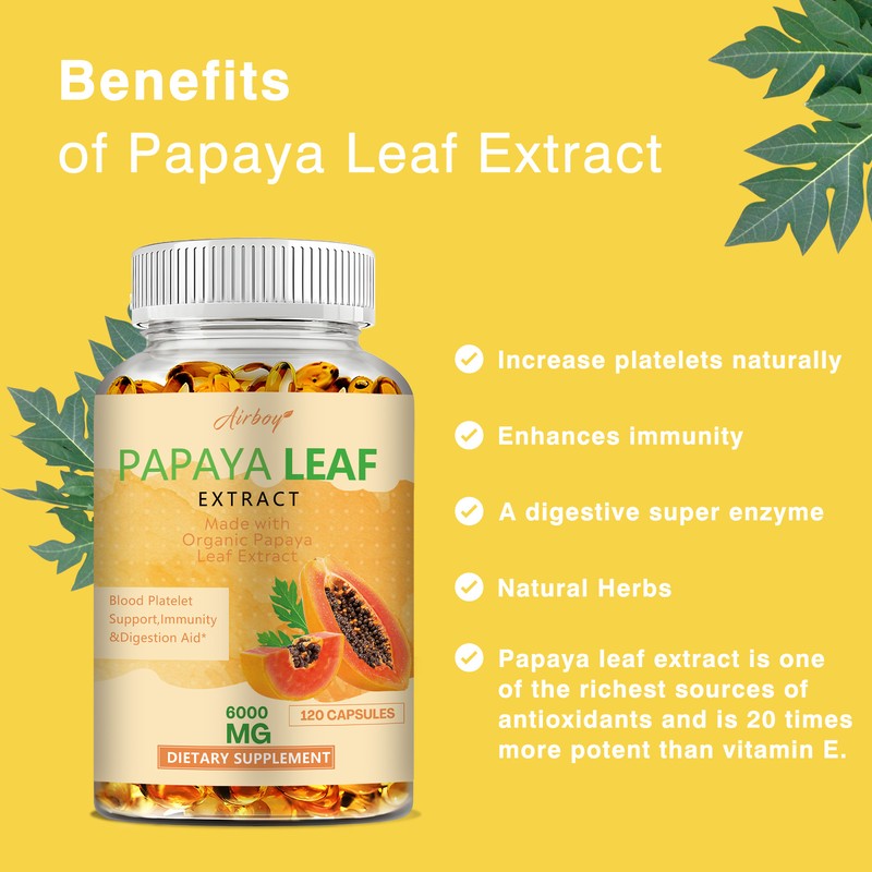Papaya Leaf Extract Capsules -Support Digestive,Maintain Natural Platelet Levels gallery