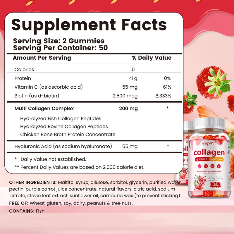 Collagen Gummies - Anti-aging, Skin and Joint Health - Biotin,Hyaluronic Acid gallery