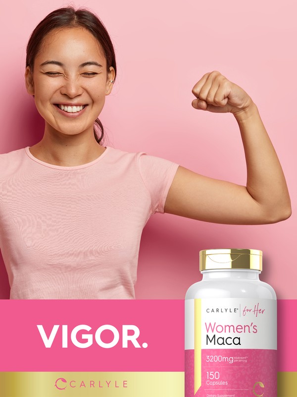 Maca Root Capsules for Women 3200mg | 150 Count | Non-GMO | by Carlyle gallery