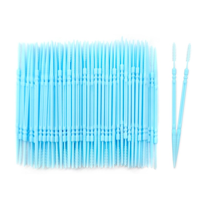 Medsuo 100pcs Plastic Double Head Dental Picks Soft 1 Count (Pack of 100)