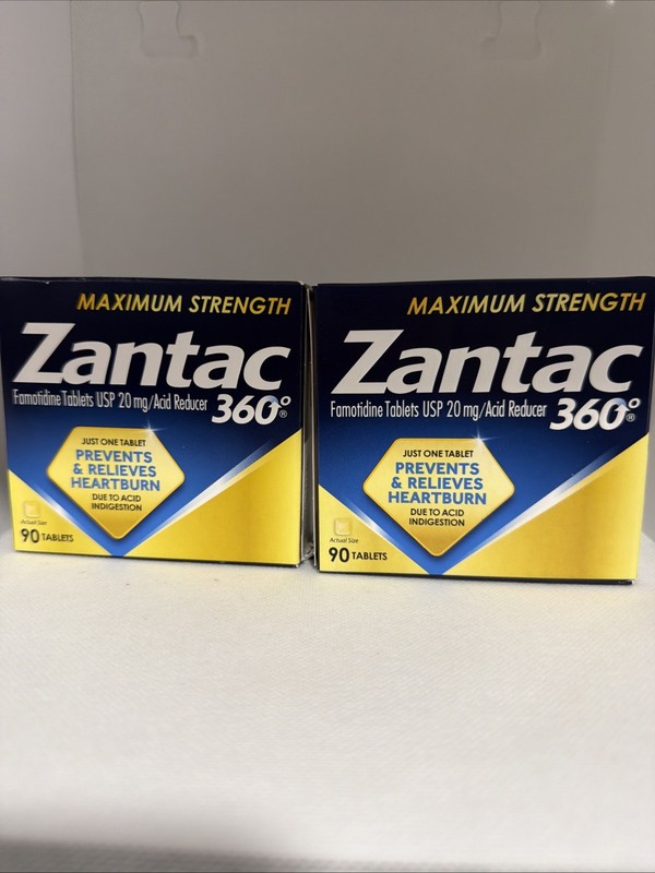 ZANTAC 360 Maximum Strength Acid Reducer 90 Count ( 2 Packs) Exp 02/27