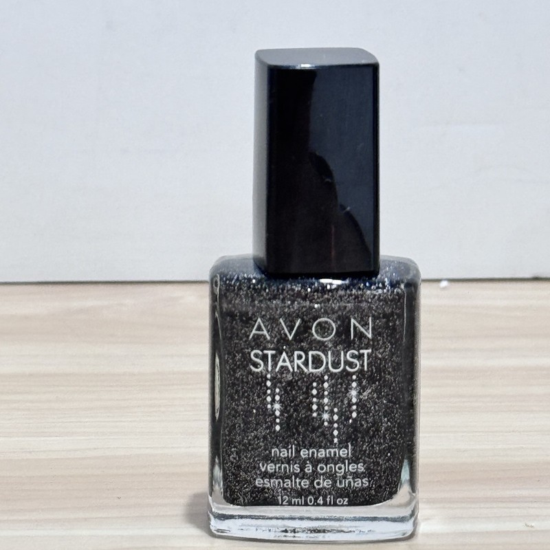 AVON Nail Enamel Polish Lot 3 Stardust Black Sequins Nail Experts UV Gloss Guard gallery