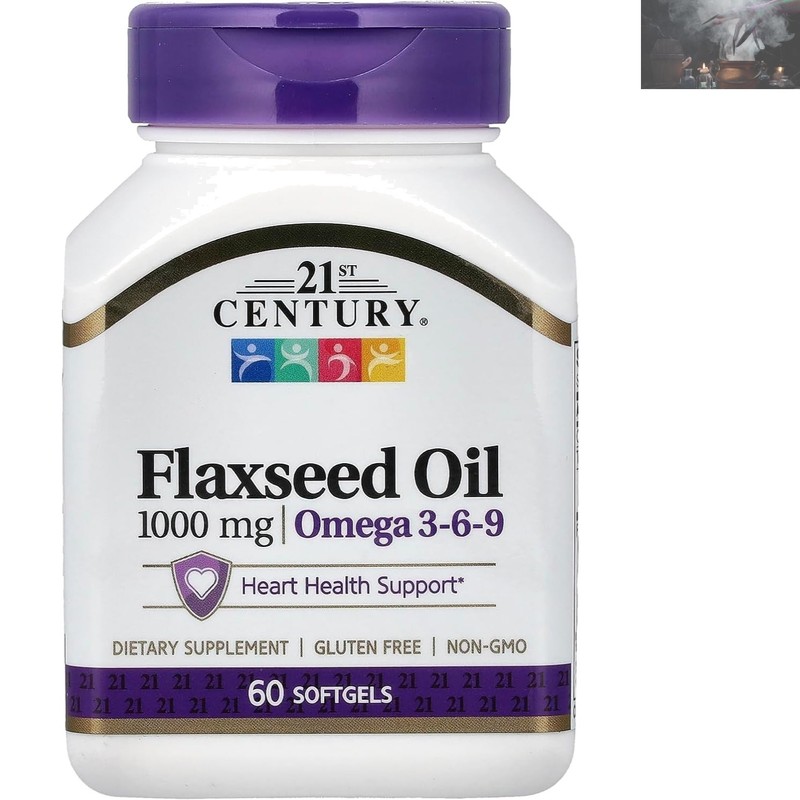 60 Count Flaxseed Oil Softgels - Enhance Cardiovascular Wellness Naturally