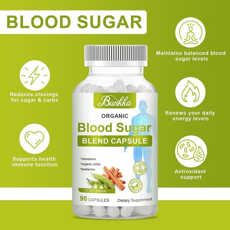 Blood Sugar Supplement with Cinnamon Berberine Organic Bitter Capsules 90 Pills gallery