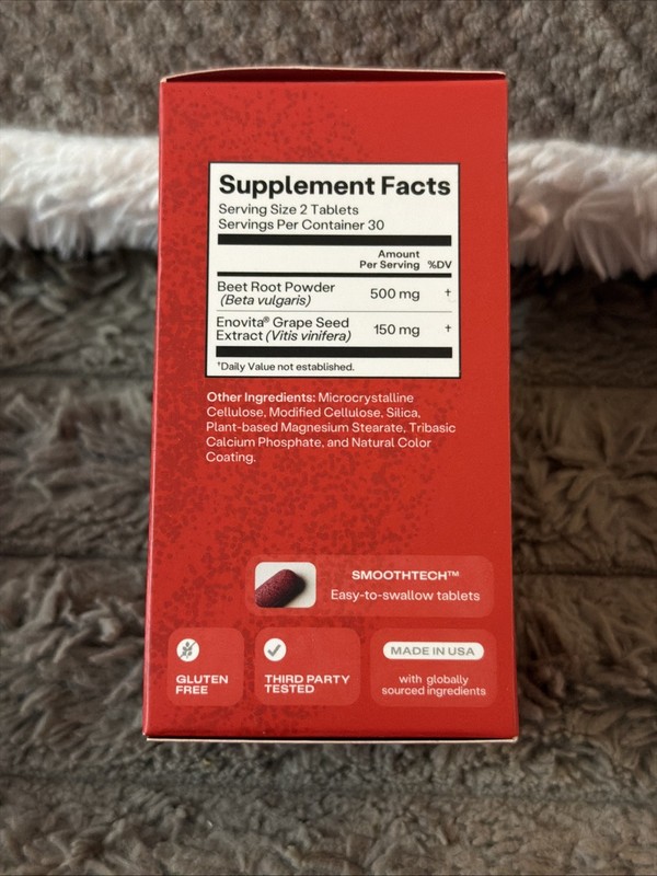 HumanN Super Beets Heart Tablets Smooth Coat 500mg Antioxidants 60 Exp 02/28 gallery