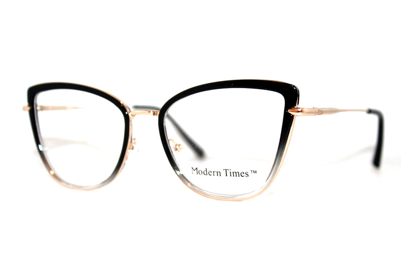 NEW MODERN TIMES ANYWAY BLACK GOLD AUTHENTIC EYEGLASSES FRAMES 52-17-140MM