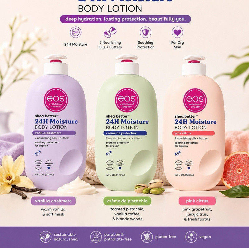 eos Shea Better 24H Moisture Body Lotion Crème de Pistachio 16 fl oz