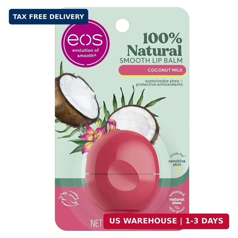 eos 100% Natural Lip Balm – Coconut Milk, All-Day Moisture, Dermatologist Recomm