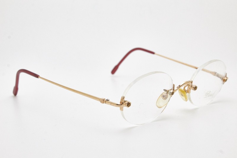 🤓 Vintage DESIL Glasses PANAMA 14K R.GOLD Frame Oval Rimless 90s👓Unisex gallery