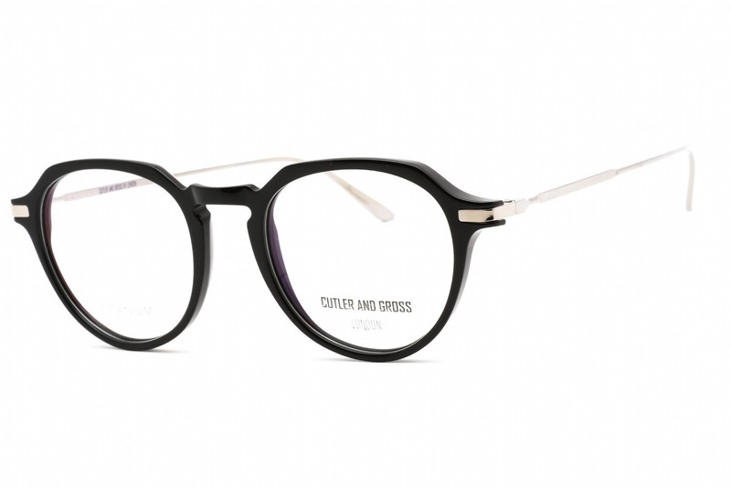 NEW CUTLER AND GROSS CG1302 002 SILVER/BLACK/METALIC 48MM AUTHENTIC EYEGLASSES