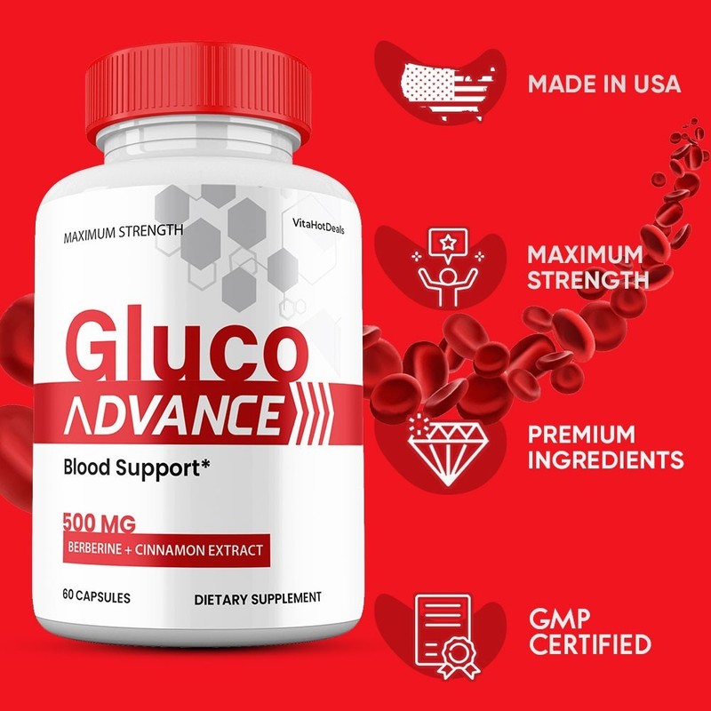 Gluco Advance Capsules, Max Strength Blood Support Supplement (10 Pack) gallery