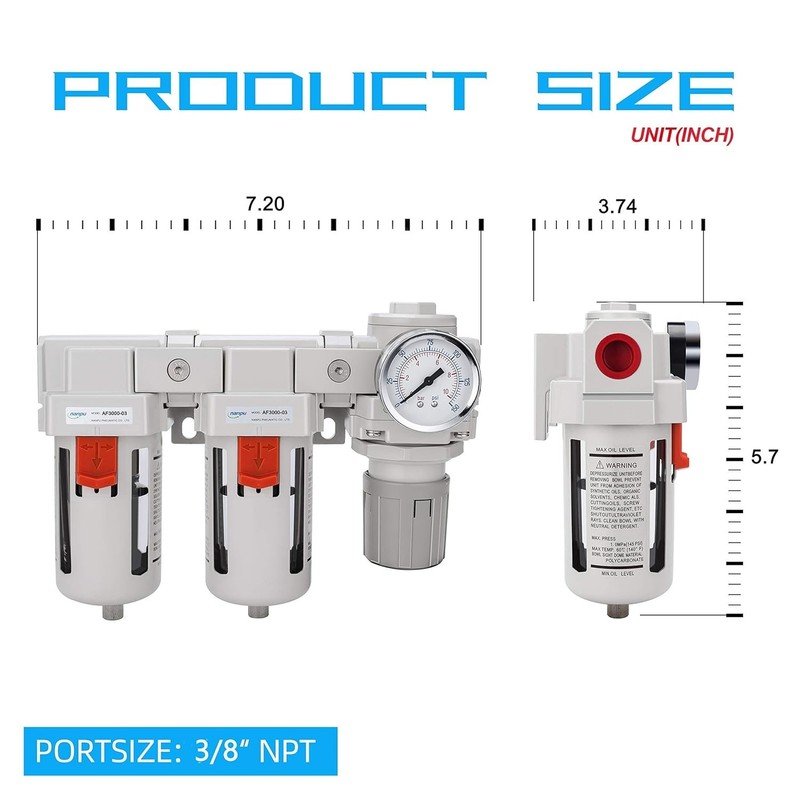 3/8" NPT Air Filter/Regulator - Double Brass Filter for Efficiency gallery