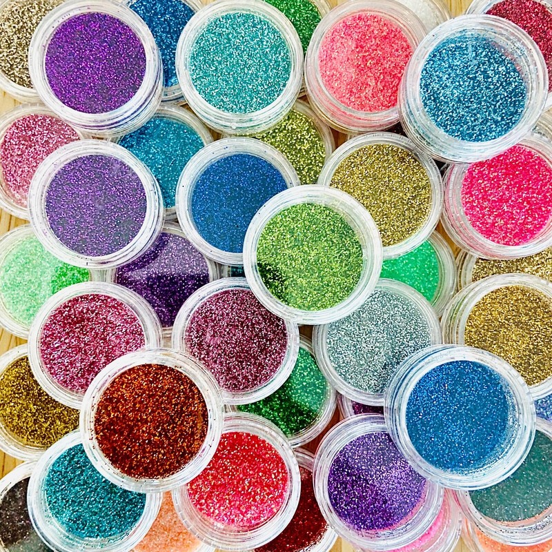 45 Mix Colors Art Powder GLITTER Dust SET UV Acrylic Nail Tips Glitters Manicure gallery