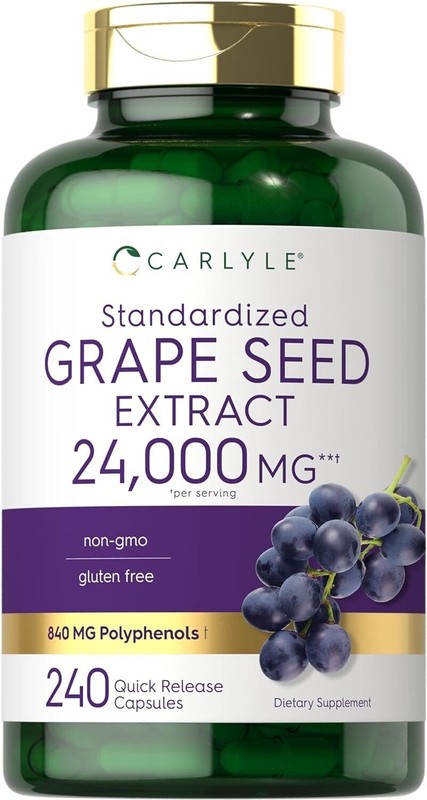 Grape Seed Extract 24,000 Mg Max Strength Antioxidant Support, 240 Capsules gallery