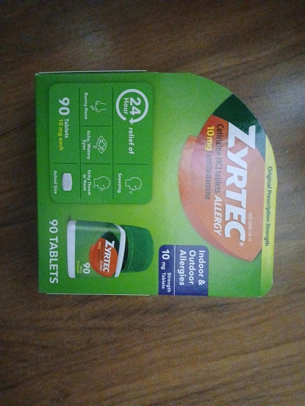 Zyrtec 24HR Allergy Relief 10mg Tablets, 90 CT Exp 03/2027+