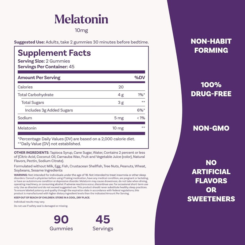 Gelatin-Free Melatonin Gummies 10 mg - 90 Strawberry-Flavored Sleep Supplements gallery