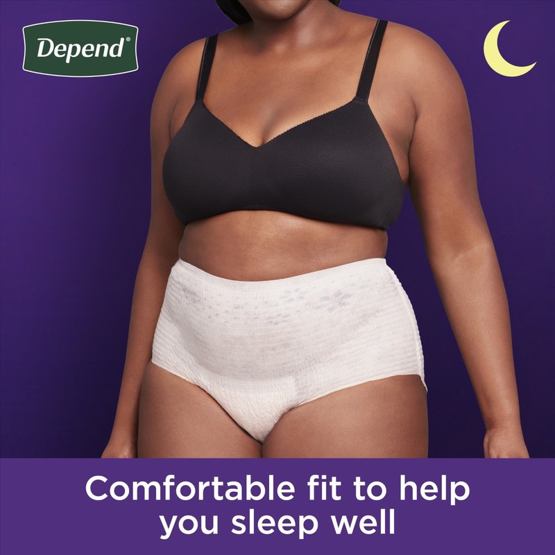 Depend Night Defense Incontinence Underwear for Women Adult Diapers XL 12 Count gallery