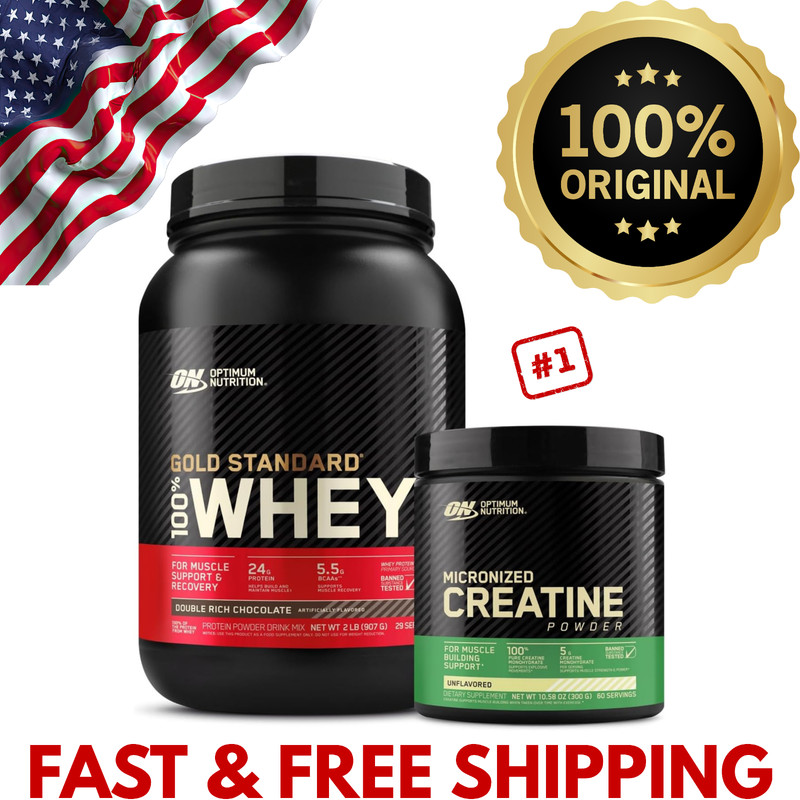 Optimum Nutrition Whey 100% + Optimum Micronized Creatine Monohydrate Powder