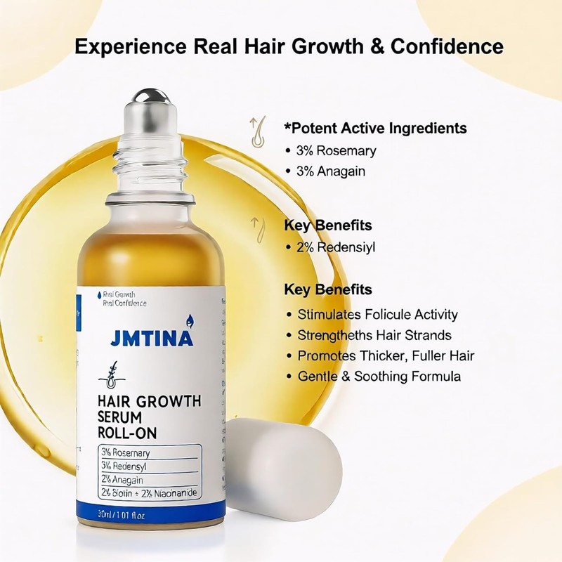 2026 New Hair Growth Serum Roll On 30ML| 3% Rosemary, 3% Redensyl & 2% AnaGain C gallery