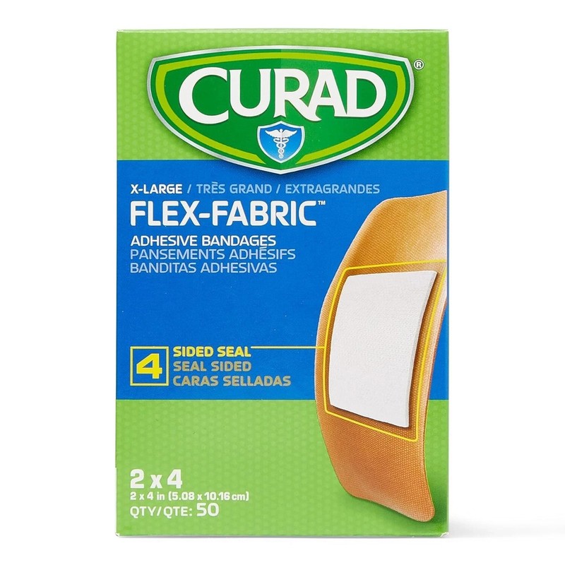 CURAD Flex-Fabric Adhesive Bandages X-Large 2x4 Inch 50 Count First Aid gallery