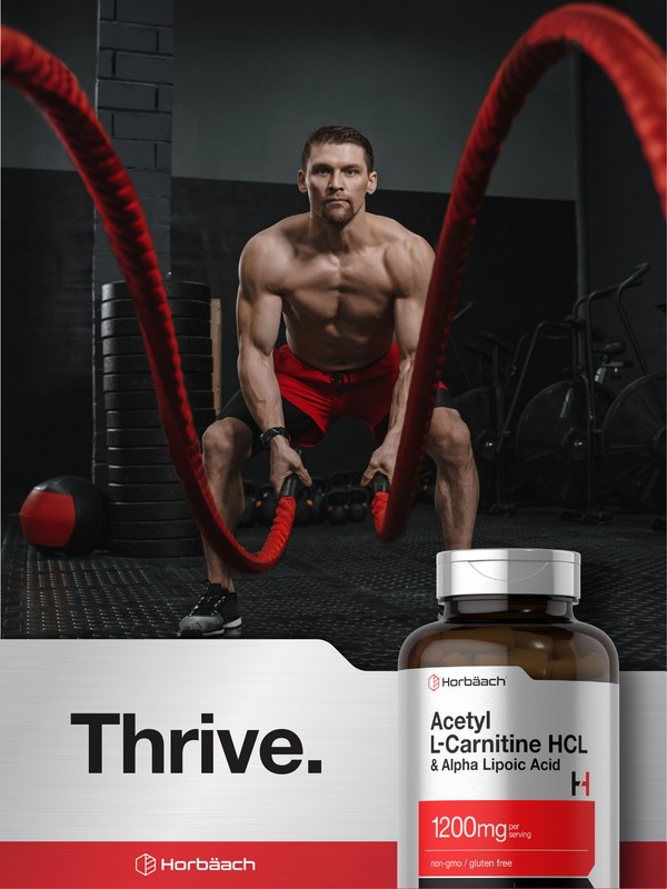 Acetyl L Carnitine HCL & Alpha Lipoic Acid 1200mg | 120 Capsules | by Horbaach gallery