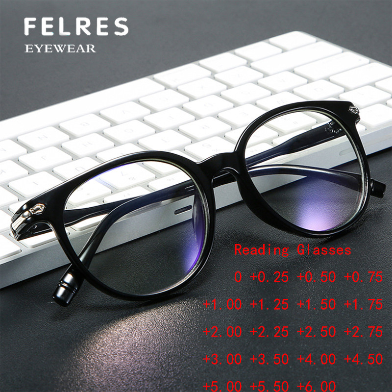 Round Lightweight Blue Light Blocking Reading Glasses For Men Clear Lens Glasses gallery