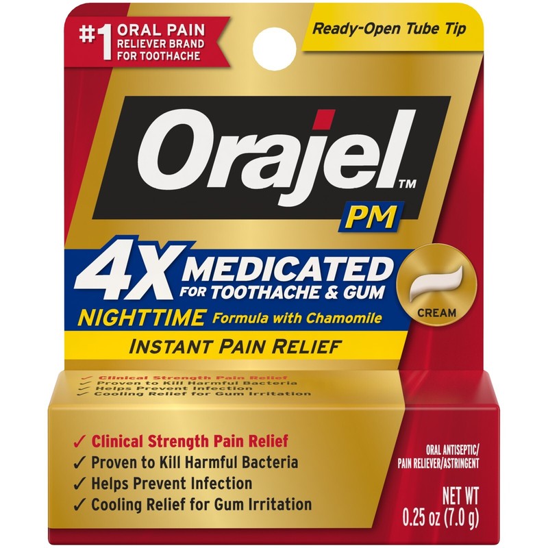 OraJel PM 4X Fast Acting Nighttime Pain Relief Gel for Toothache and Gum, .25 oz