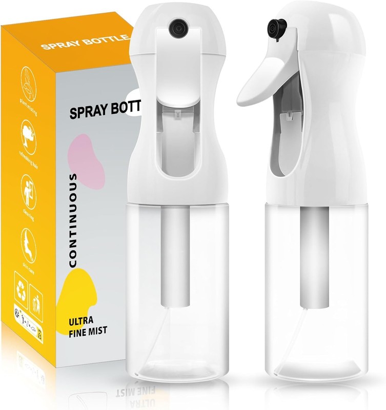 2Pcs Continuous Spray Bottle For Hair,Ultra Fine Refillable Water Mister for Hai