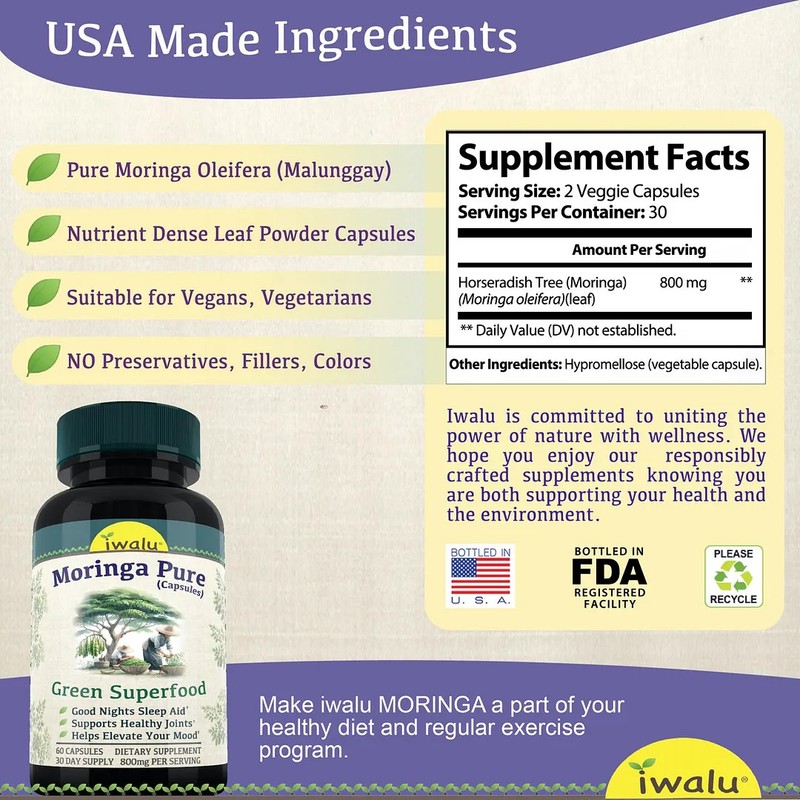 Moringa Oleifera Tablets | Best Supplement Capsule Pill Men Women FREE SHIP gallery