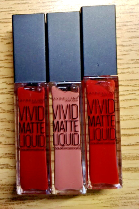 3 PC Maybelline Liquid Lipsticks-Vivid Matte #35 Rebel/36 Punch/5 Nude Thrill gallery