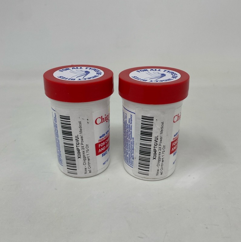 Chiggerex 2X Power 10% Benzocaine Ointment 1.75 oz Jars (2-Pack) EXP 6/28 gallery