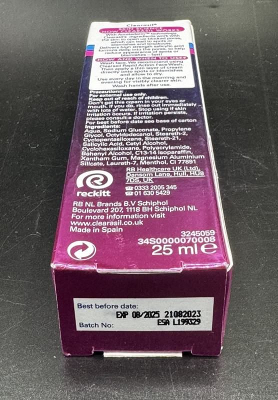 Clearasil Rapid Action Clarifying Cream 4-hr Reduce Spots Blemishes 25ml gallery