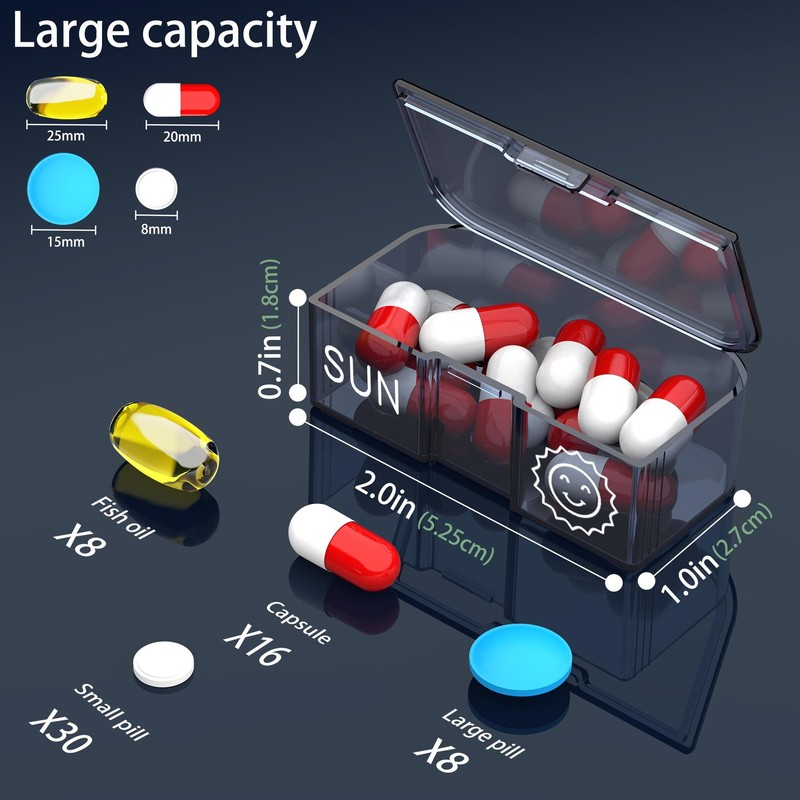 TALVOLC M Pill Organizer 2 Times a Day, Am Pm Twice Daily Pill Case, Detachab... gallery