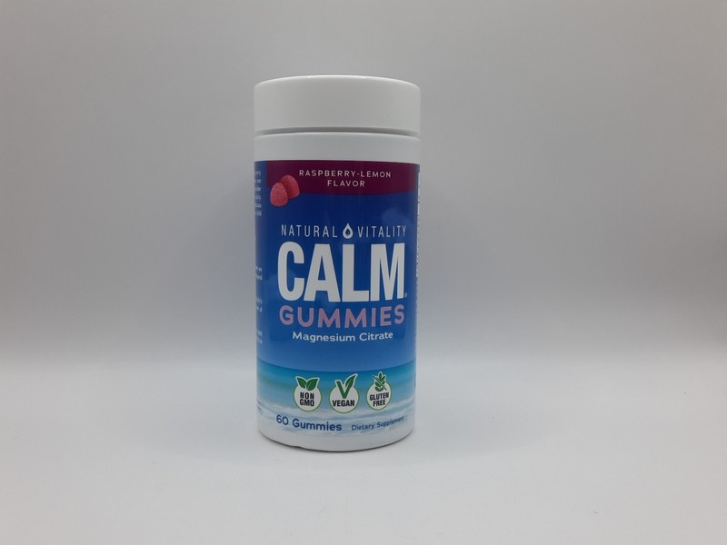 Natural Vitality Calm Gummies Magnesium Supplement Raspberry-Lemon 60ct E: 04/27 gallery