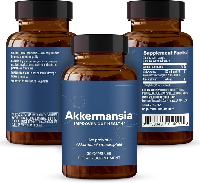 Pendulum Akkermansia Probiotic with Prebiotic Fiber for Men & Women 30 Capsules