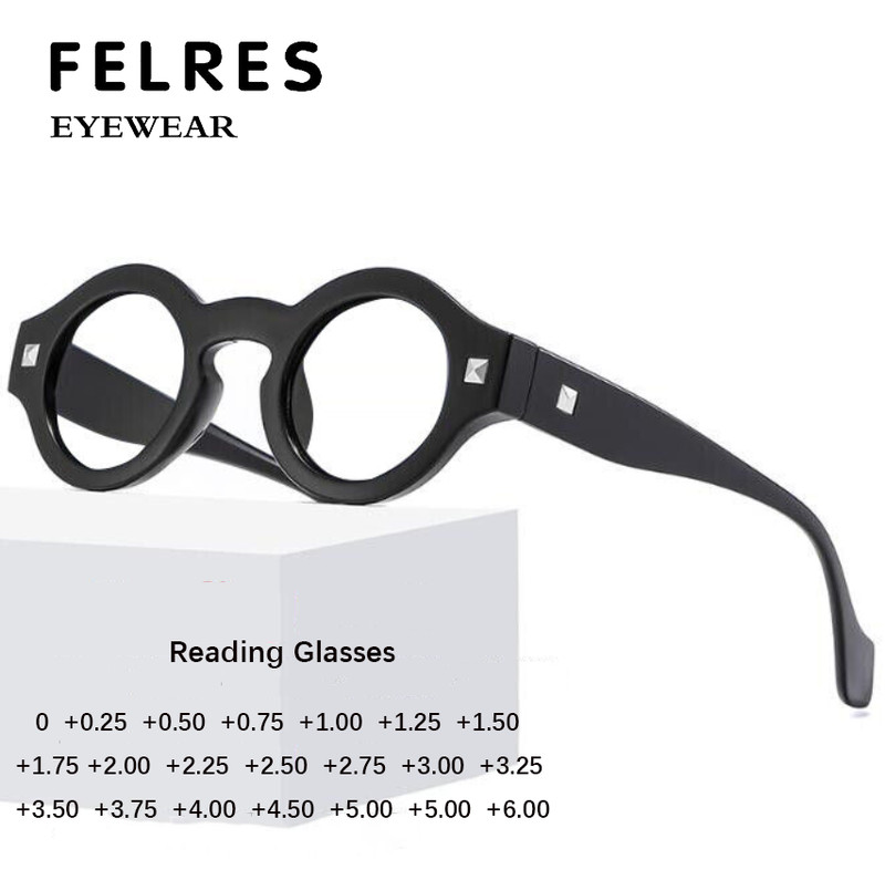 Round Thick Frame Blue Light Blocking Reading Glasses For Men Clear Lens Glasses
