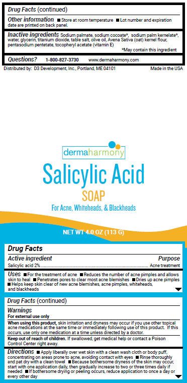 DermaHarmony 2% Salicylic Acid Bar Soap for Acne, Blackheads & Whiteheads - 4 oz gallery