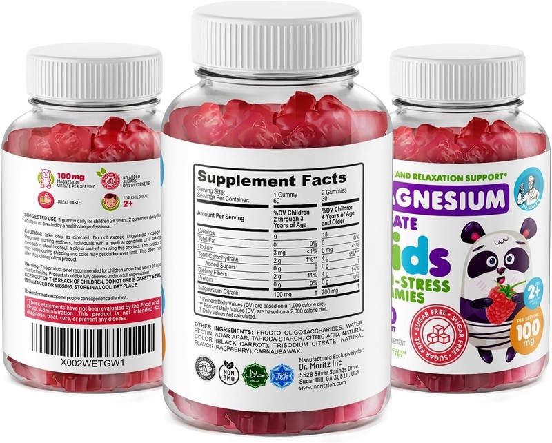 Sugar-Free Calm Magnesium Gummies for Kids and Adults - Non-GMO Magnesium Citrat gallery