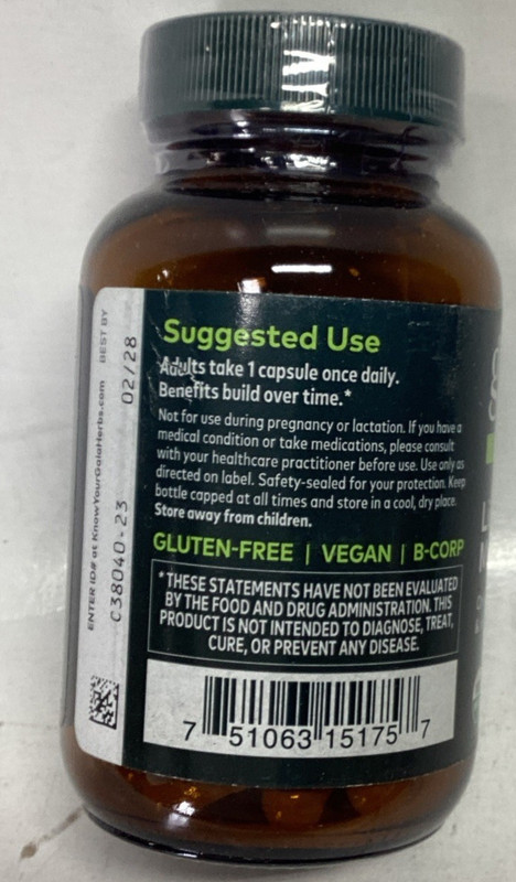 Gaia Lion's Mane Mushroom Vegan Caps 40/Bottle Exp 02/28 gallery