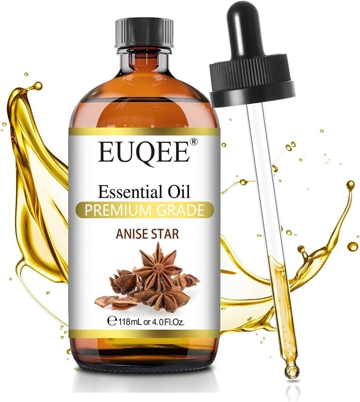 Anise Star Essential Oil 118ml Large Capacity Pure Anise Star with Glass Dropper