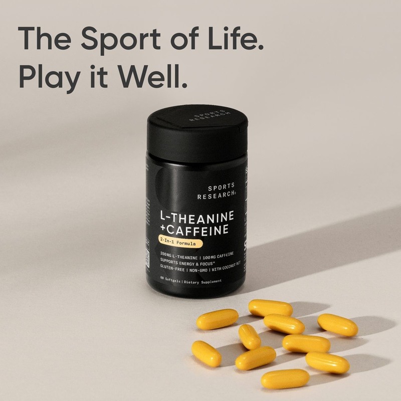 L-Theanine Supplement with Caffeine & Coconut MCT Oil - 60 Liquid Softgels gallery