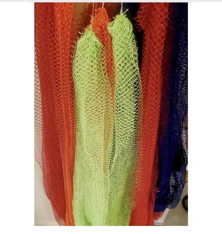 Nylon Exfoliating Bath Towels Red Green Blue Mesh Assorted Colors 2 in a bag