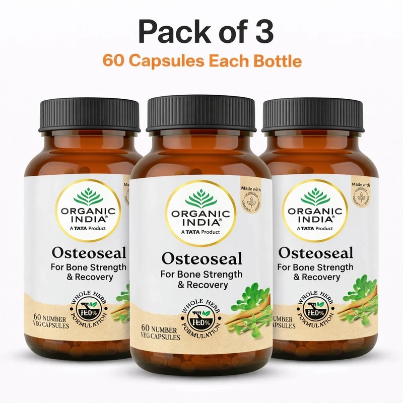 3 x Organic India Osteoseal 180 Caps For Bone Health (Herbal Calcuim & Minerals) gallery