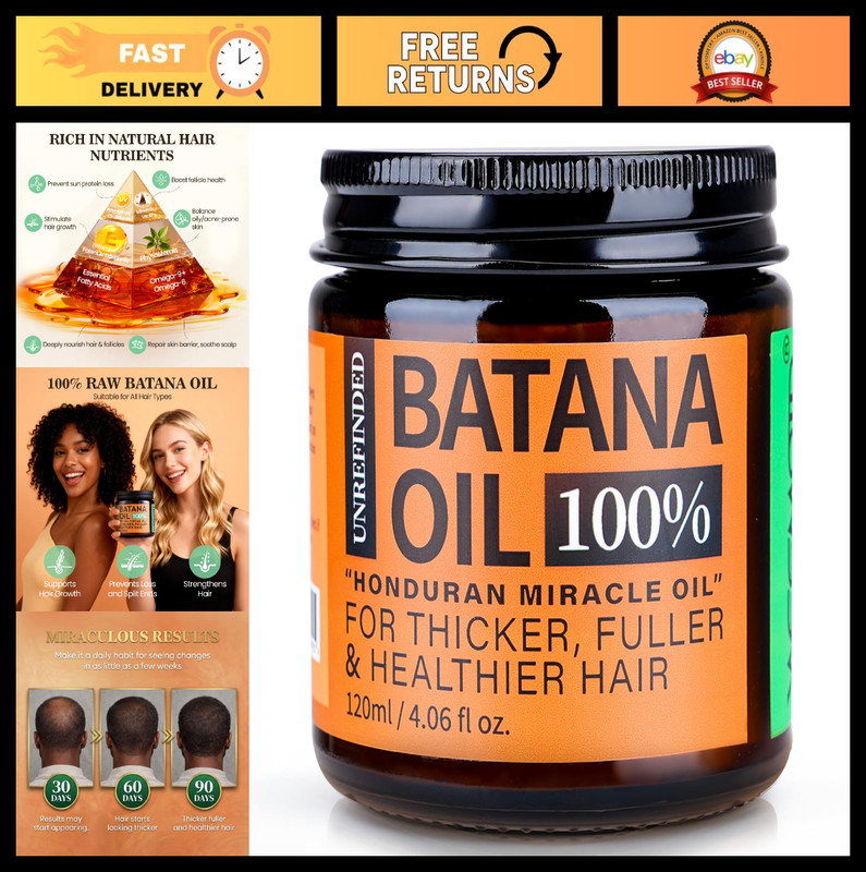 100% Raw Organic Batana Oil Hair Growth Mask – Wild Growth Scalp Treatment 4.06o
