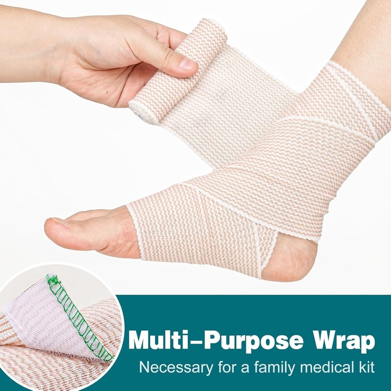 Premium 6 Pack Elastic Bandage Wrap 4 Inch, Compression Wrap Bandage for Legs, L gallery