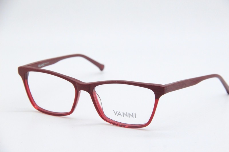 NEW VANNI V3717 A28 RED CLEAR AUTHENTIC EYEGLASSES FRAMES 50-15
